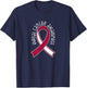 Throat Cancer Awareness Burgundy White Ribbon T-Shirt - T-Shirt | Navy