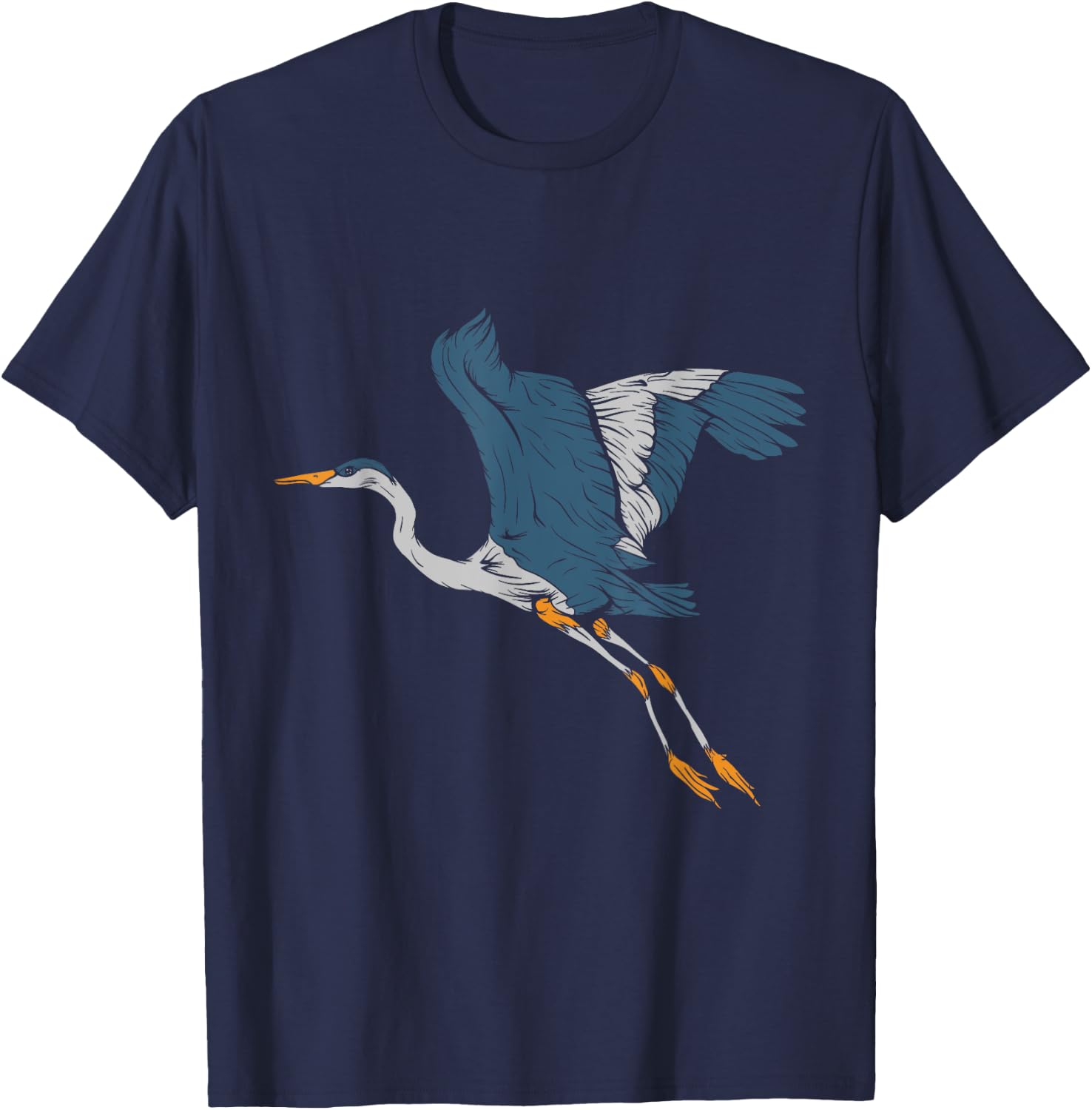 Great Blue Heron Taking Flight T-Shirt - T-Shirt | Navy