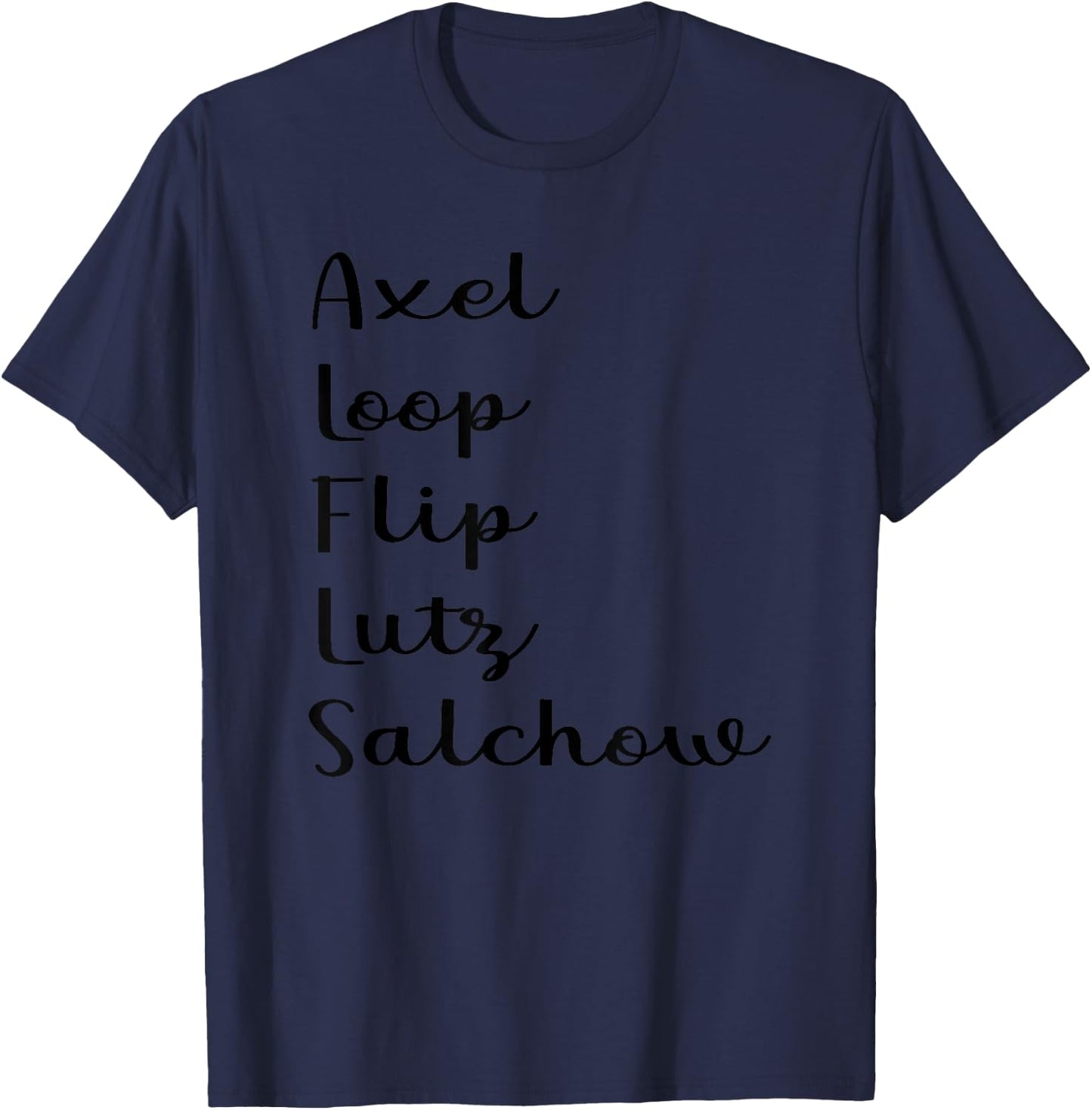 Cute Figure Skating Shirt Girls Teens Women Ice Skating T-Shirt - T-Shirt | Navy