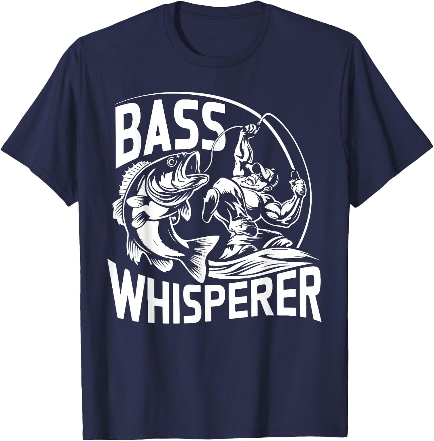 Bass Whisperer Bass Fishing T-Shirt - T-Shirt | Navy