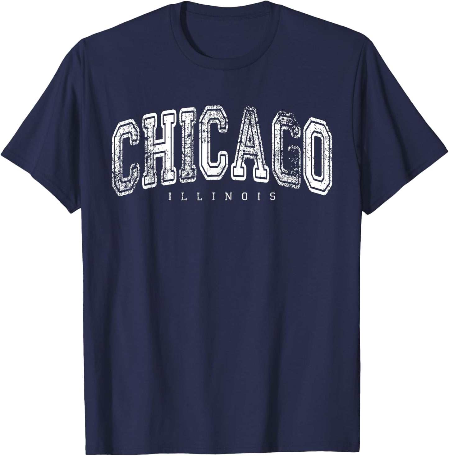Chicago Illinois Vintage Retro US City State Travel T-Shirt - T-Shirt | Navy