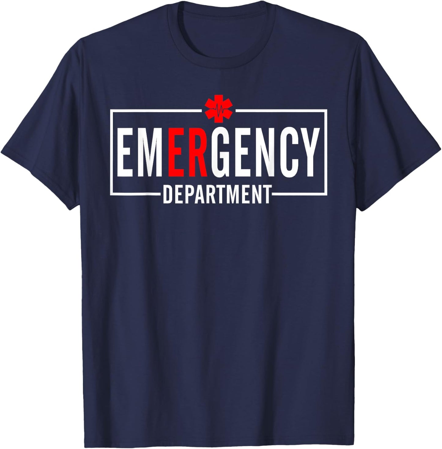 Emergency Room ER RN Nurse Department Healthcare Nursing , -Adults, Short Sleeve, , Black, Small T-Shirt - T-Shirt | Navy