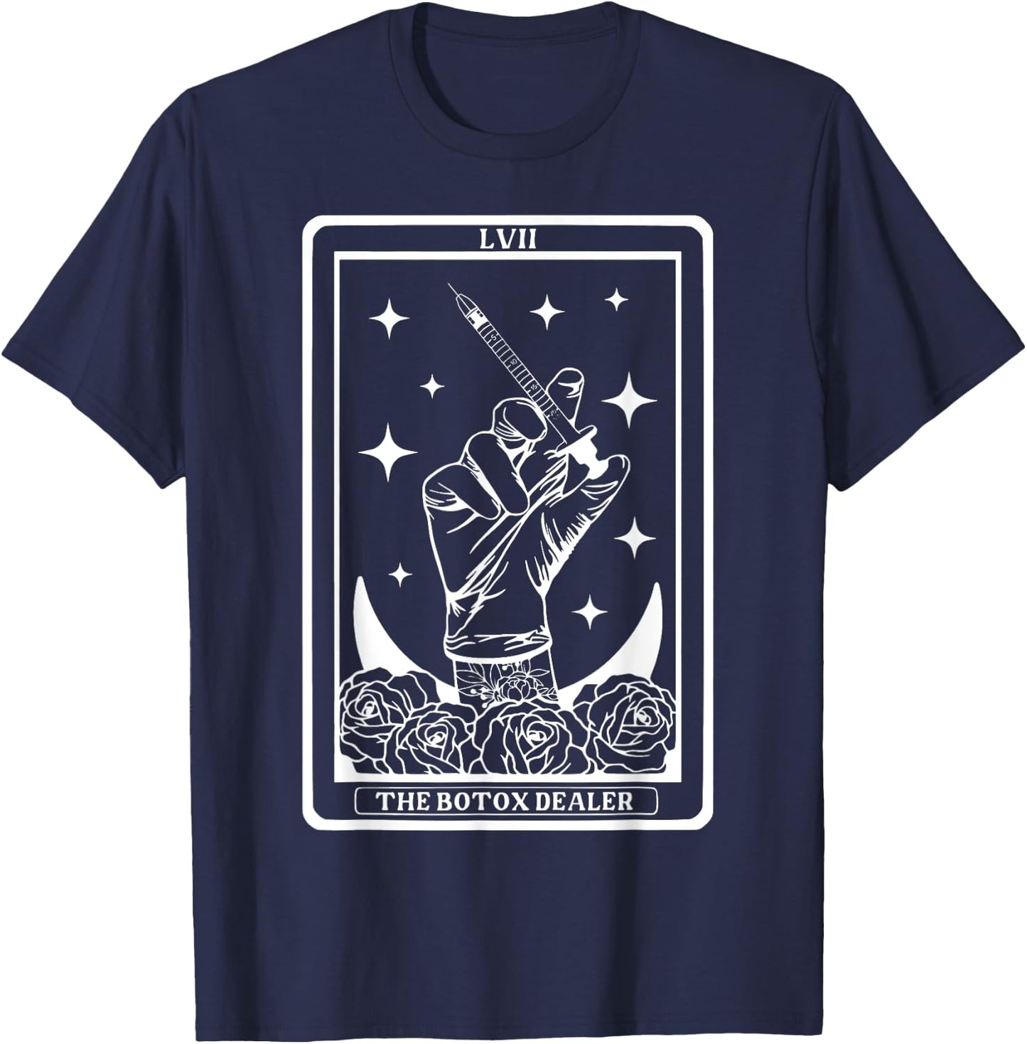 Botox Dealer Tarot Card Aesthetic Nurse Injector Lips T-Shirt - T-Shirt | Navy