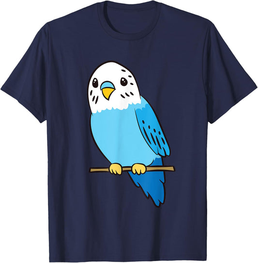 Budgie Bird Parakeet Cute Parakeet Blue T-Shirt - T-Shirt | Navy