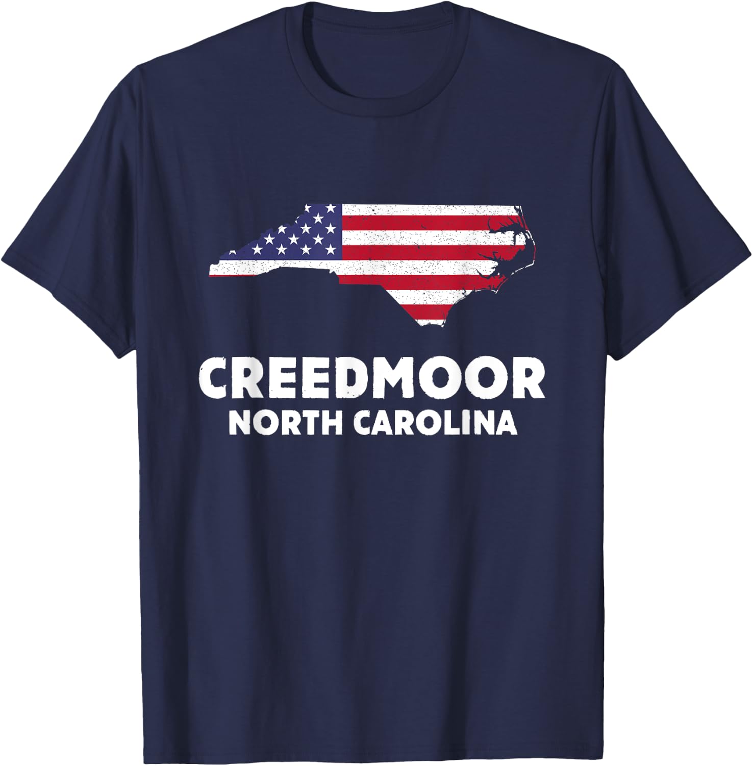 Distressed Patriotic USA Flag Creedmoor, North Carolina T-Shirt - T-Shirt | Navy