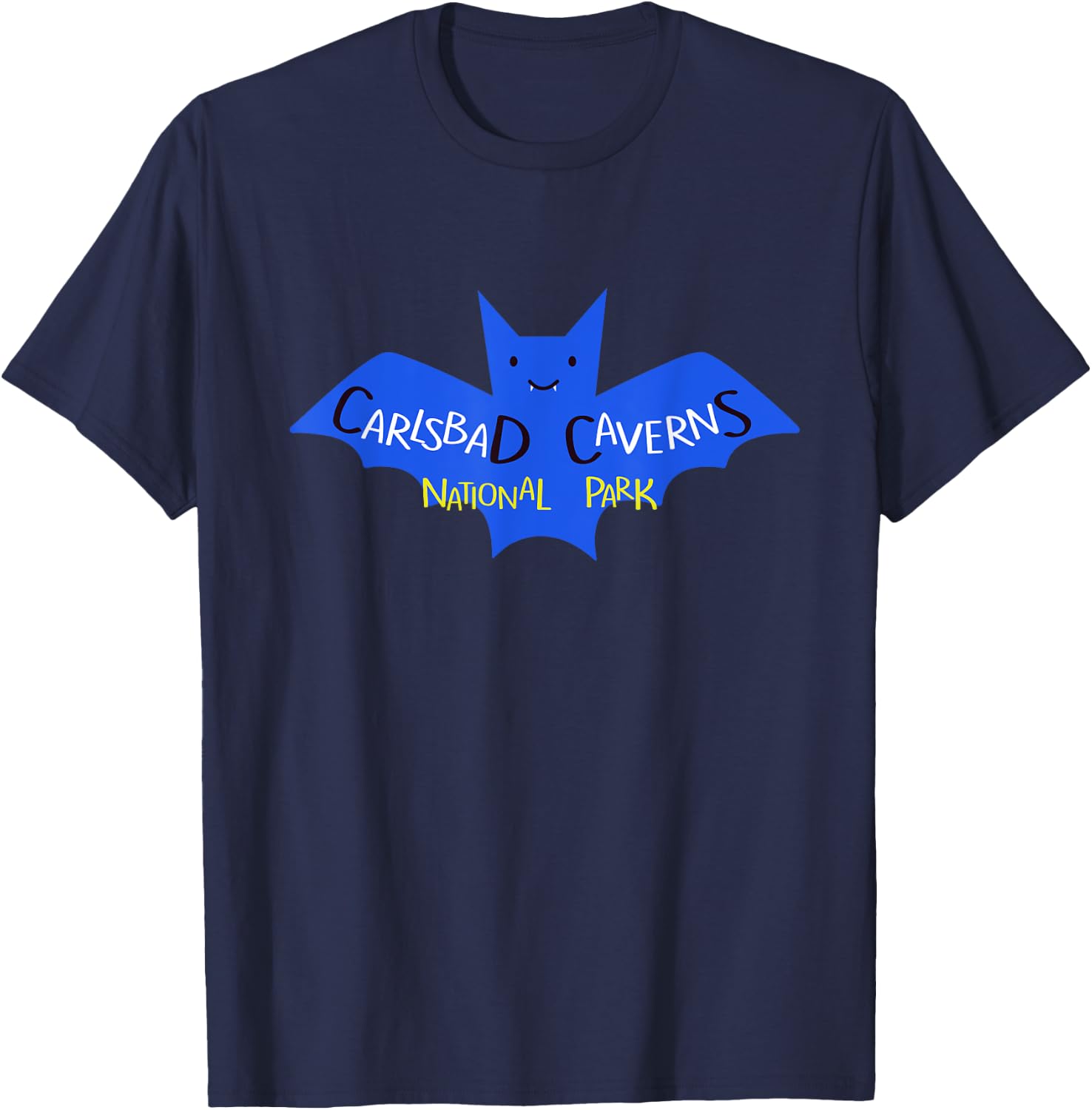 New Mexico Carlsbad Caverns Souvenir With A Cute Bat T-Shirt - T-Shirt | Navy
