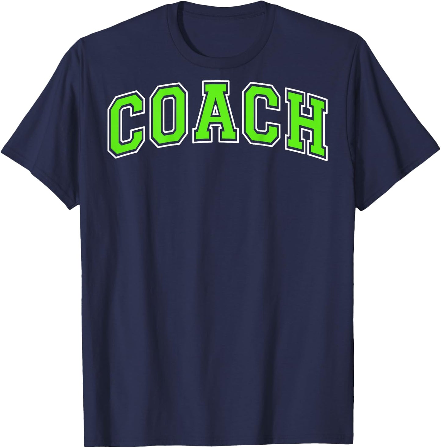 Coach Sports Trainer Vintage Lime Green White on the back T-Shirt - T-Shirt | Navy