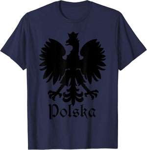 Polska Poland Flag Pride Eagle Polish Roots T-Shirt - T-Shirt | Navy