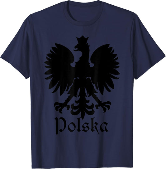 Polska Poland Flag Pride Eagle Polish Roots T-Shirt - T-Shirt | Navy