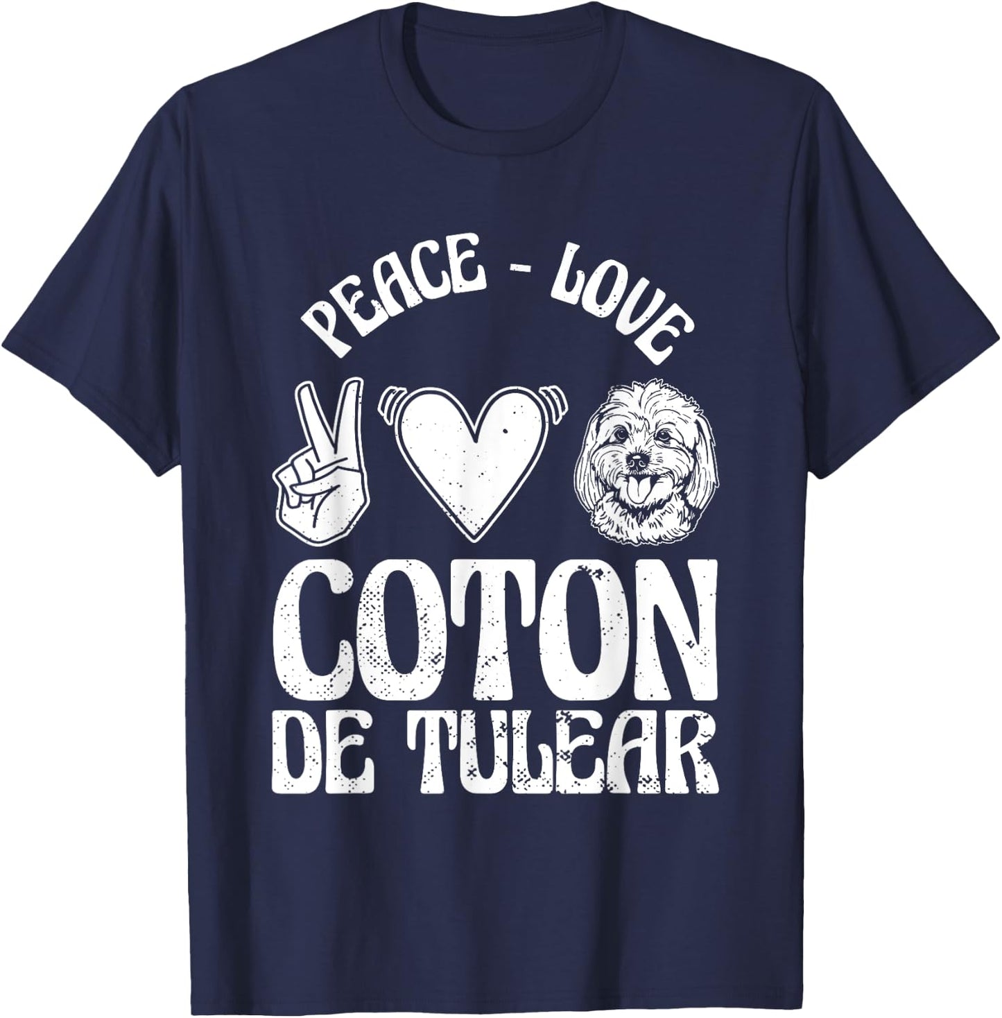 Coton De Tulear Lover Funny Dog Owner Pet Coton De Tulear Men Women Kids T-Shirt - T-Shirt | Navy