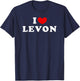 I Love Levon, I Heart Levon T-Shirt - T-Shirt | Navy