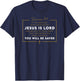Romans 10:9 Jesus Is Lord Bible Verse T-Shirt - T-Shirt | Navy