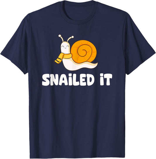 Snailed It Funny Snail T-Shirt - T-Shirt | Navy