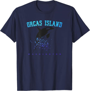 ORCAS ISLAND WASHINGTON Killer Whale Dolphin Lover Souvenir T-Shirt - T-Shirt | Navy