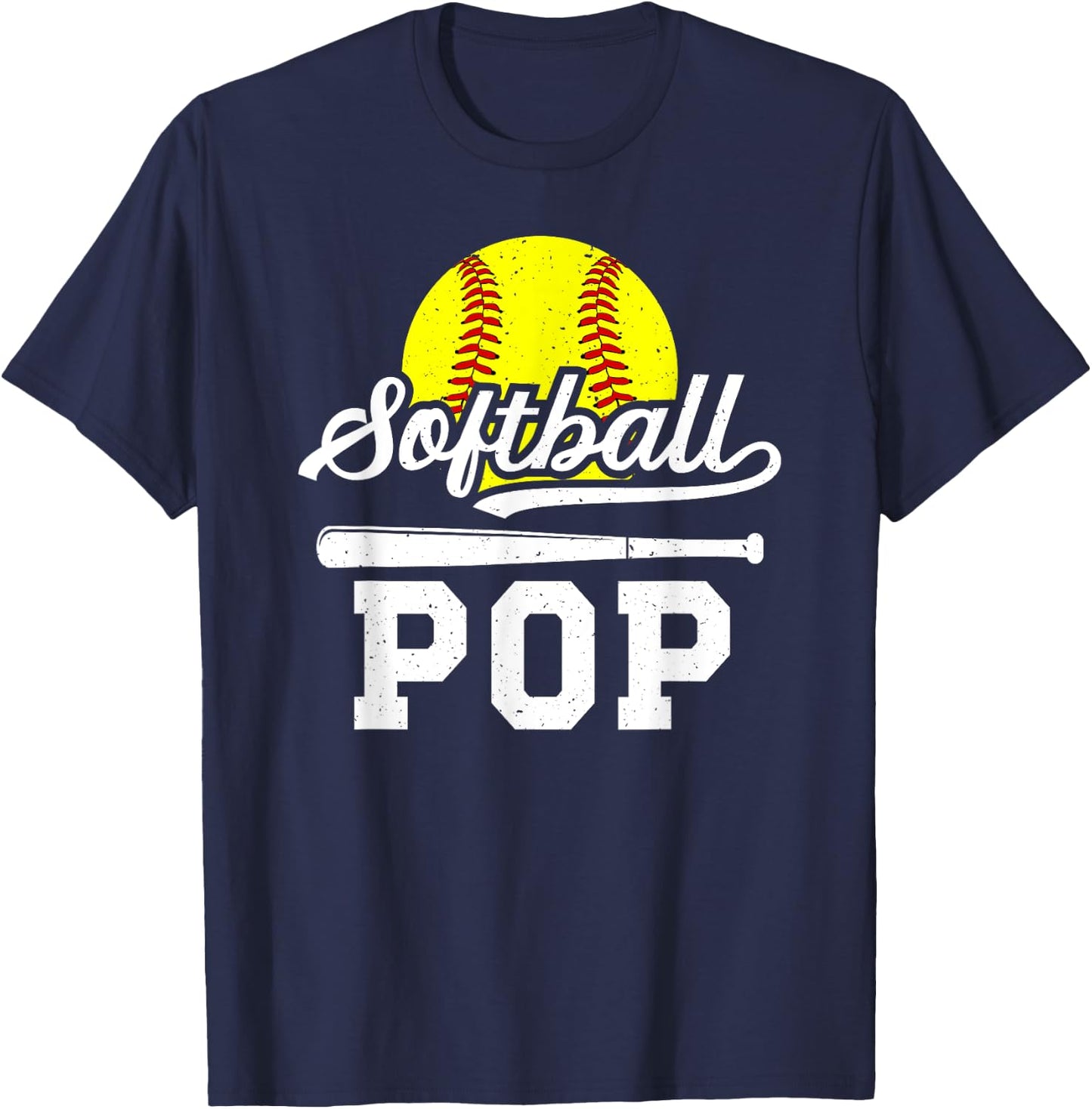 Softball Pop Grandpa Pop Of A Softball Player Pop T-Shirt - T-Shirt | Navy