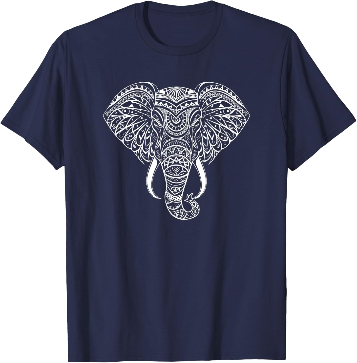 Mandala Art Elephant Elephants T-Shirt - T-Shirt | Navy
