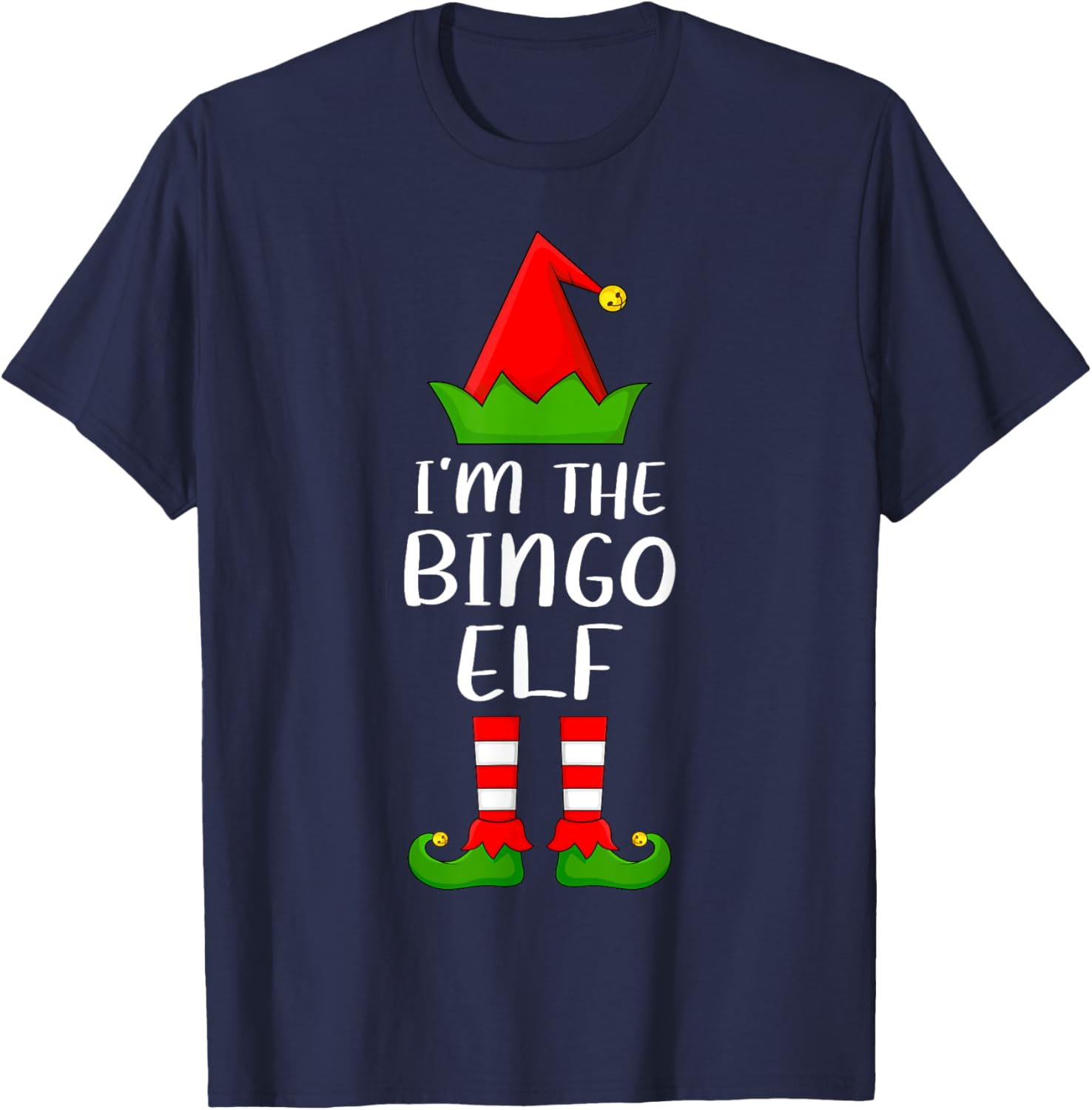 Matching Family Group I'm The Bingo Elf Christmas T-Shirt - T-Shirt | Navy
