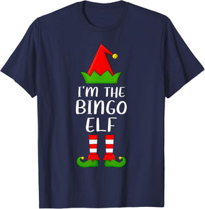 Matching Family Group I'm The Bingo Elf Christmas T-Shirt - T-Shirt | Navy