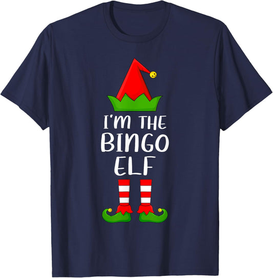 Matching Family Group I'm The Bingo Elf Christmas T-Shirt - T-Shirt | Navy