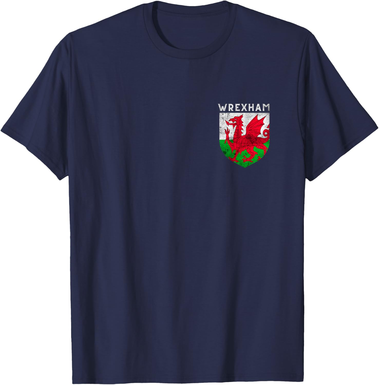 Wrexham Gifts Wales Welsh Flag Dragon Apparel Souvenirs T-Shirt - T-Shirt | Navy