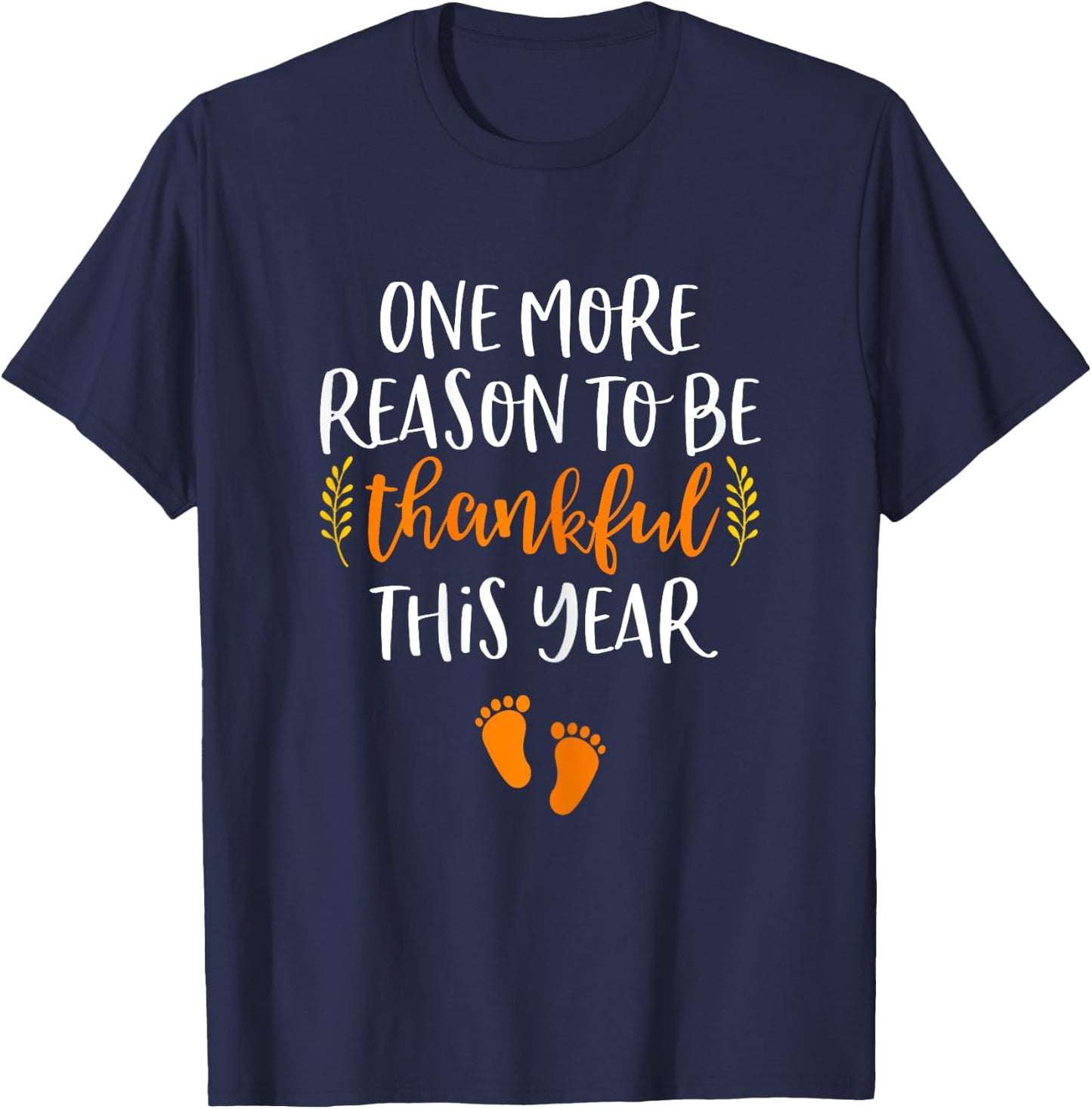Thanksgiving Pregnancy Announcement Shirt Fall Baby Reveal T-Shirt - T-Shirt | Navy