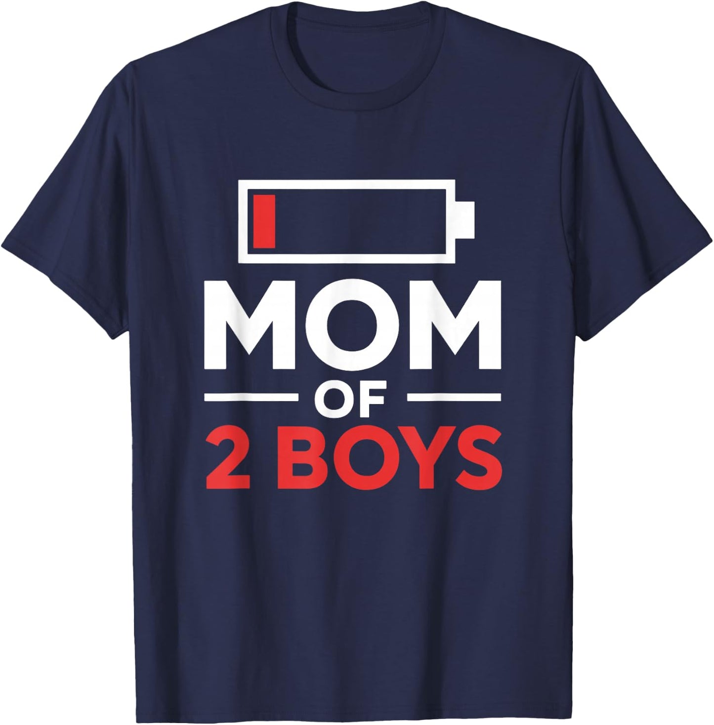Mom of 2 Boys Gift from Son Mothers Day Birthday Women T-Shirt - T-Shirt | Navy