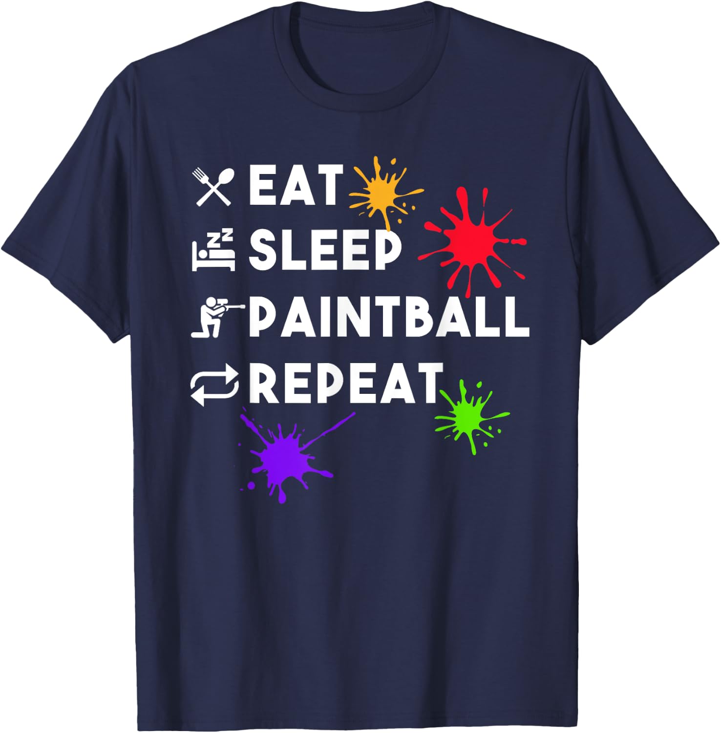 Paintball Art Women Boys Paint Ball Party Paintball T-Shirt - T-Shirt | Navy