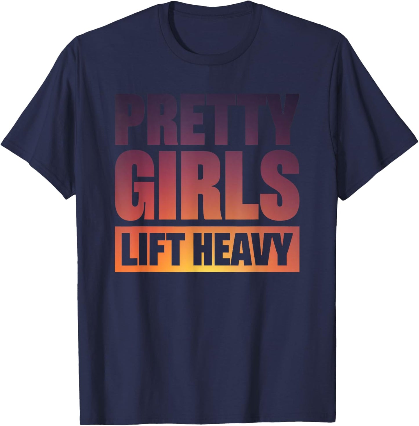 Weightlifting Fitness Gym Girl Powerlifter Women's Black Short Sleeve Modern Classic Regular Fit T-Shirt - T-Shirt | Navy