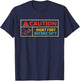 Caution Right Foot Breaks Sht Vintage Design T-Shirt - T-Shirt | Navy