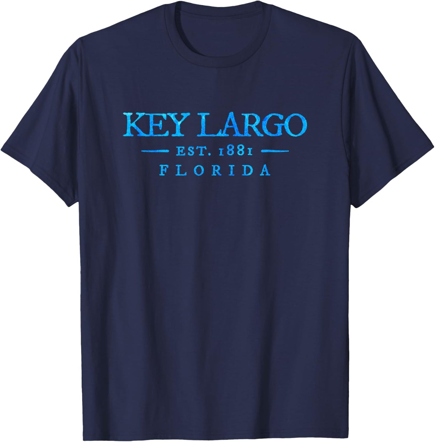 Key Largo Florida Retro Colorful Text Vacation Souvenir T-Shirt - T-Shirt | Navy