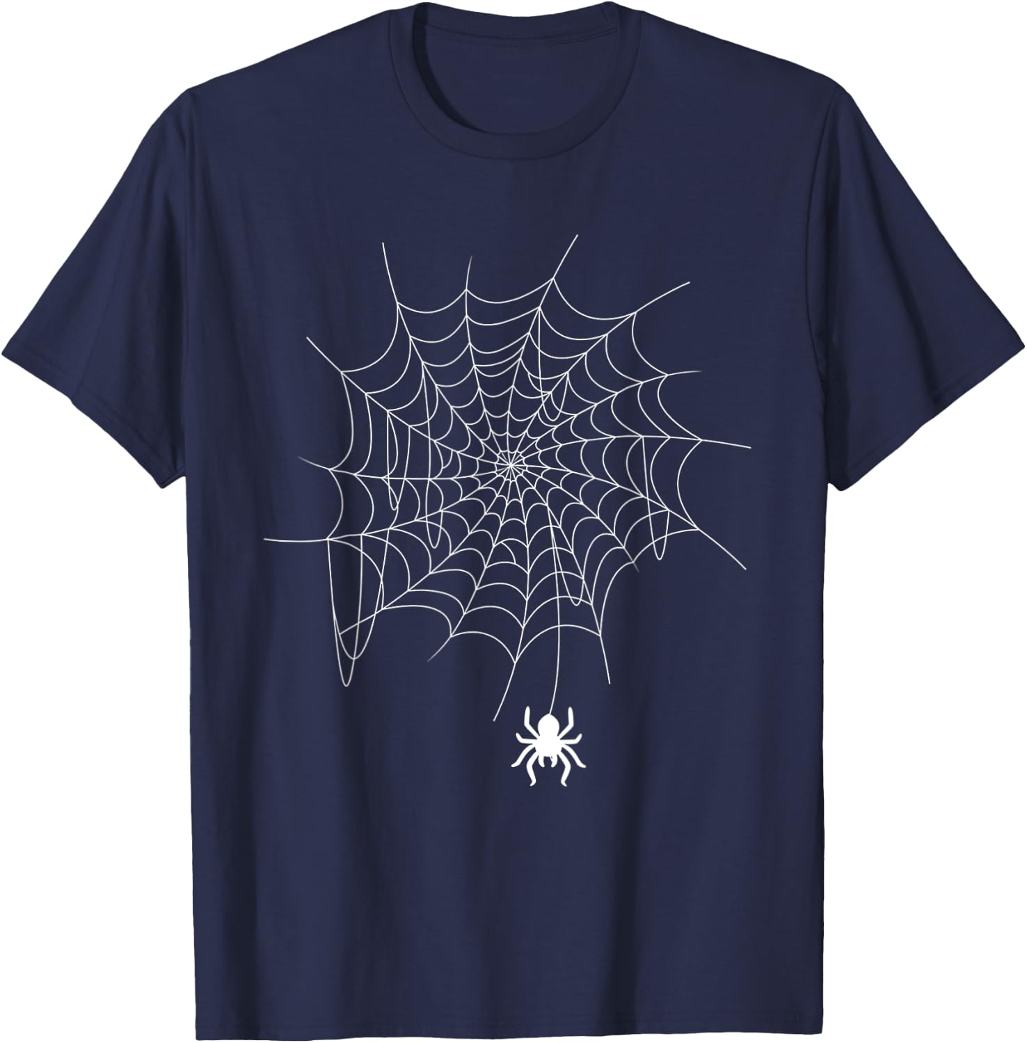 Funny Spider Web Lazy DIY Halloween Costume Men Women Kids T-Shirt - T-Shirt | Navy