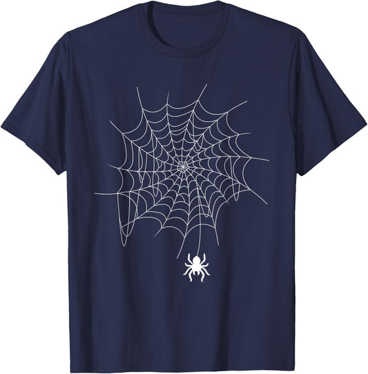 Funny Spider Web Lazy DIY Halloween Costume Men Women Kids T-Shirt - T-Shirt | Navy