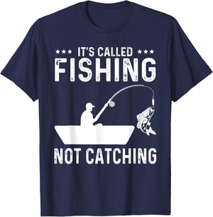 Fishing Fisherman - It's called fishing not catching T-Shirt - T-Shirt | Navy