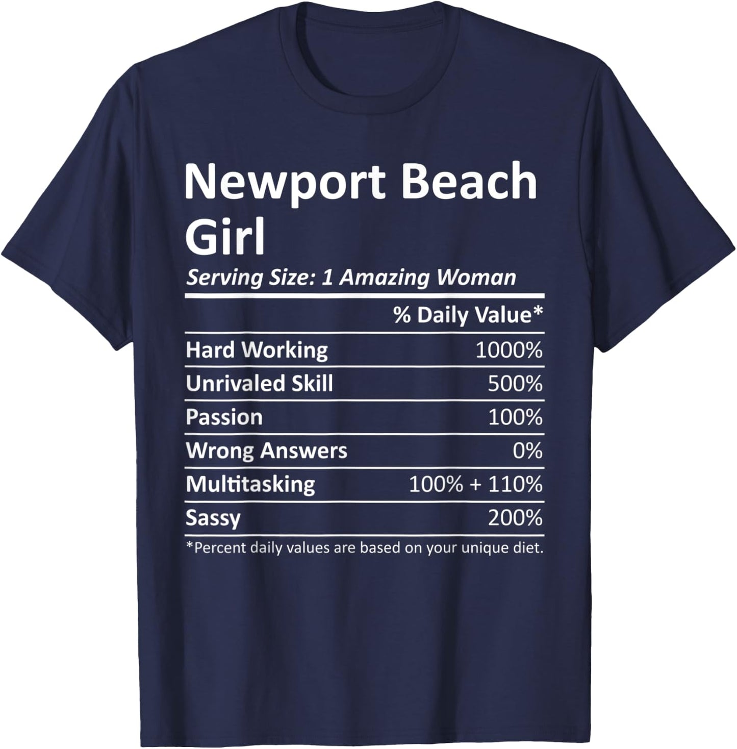 NEWPORT BEACH GIRL CA CALIFORNIA Funny City Home Roots Gift T-Shirt - T-Shirt | Navy