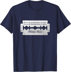 RationalWear Hitchens' Razor Blade , Small, Black T-Shirt - T-Shirt | Navy