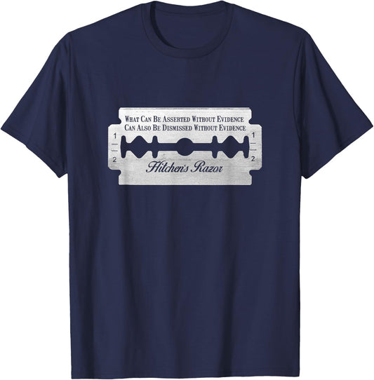 RationalWear Hitchens' Razor Blade , Small, Black T-Shirt - T-Shirt | Navy