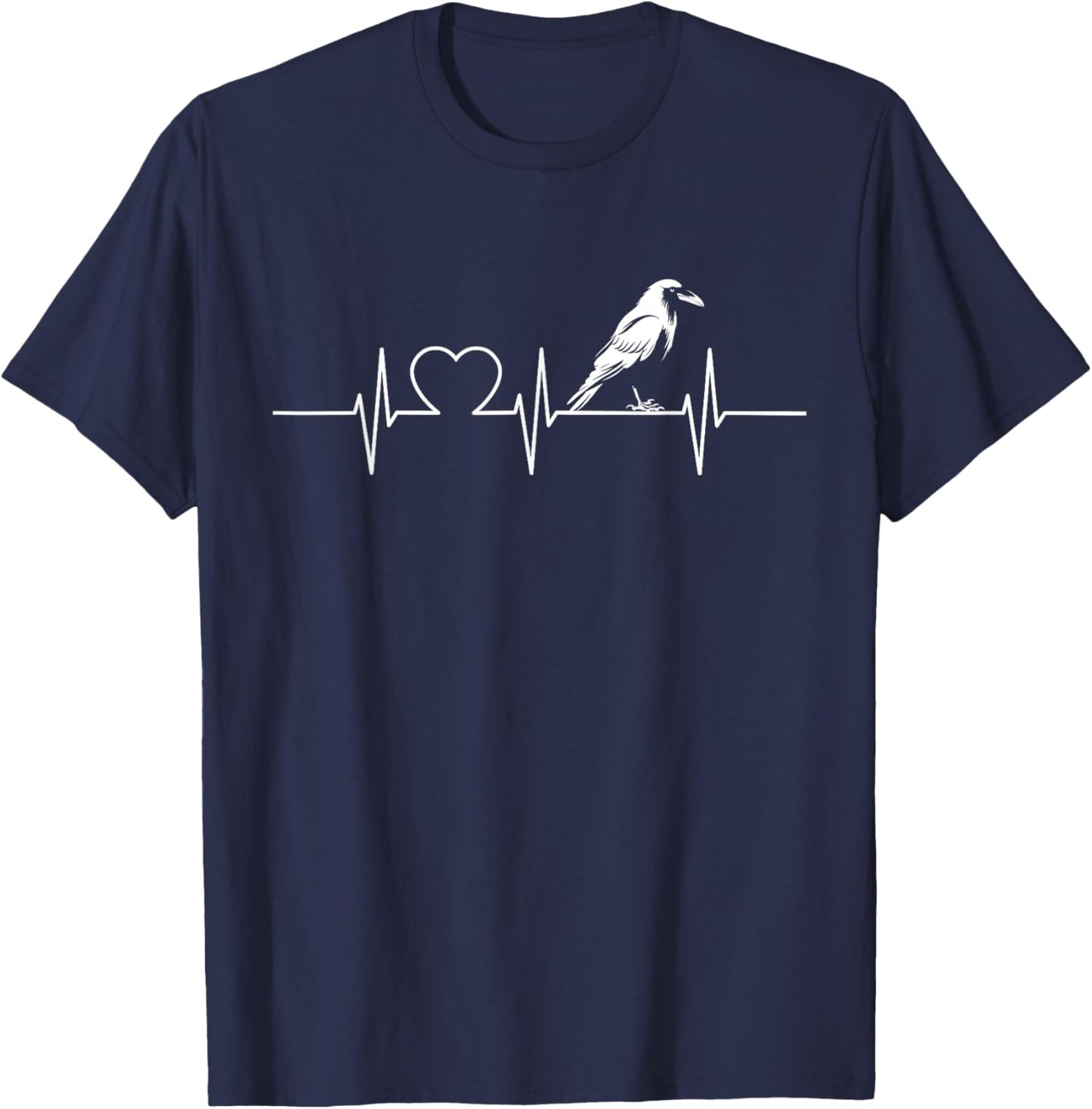 Crow Heartbeat Crows Crow T-Shirt - T-Shirt | Navy