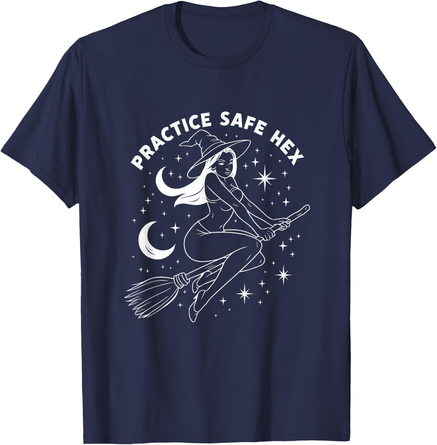 Practice Safe Hex - Halloween Pagan Education Witch T-Shirt - T-Shirt | Navy