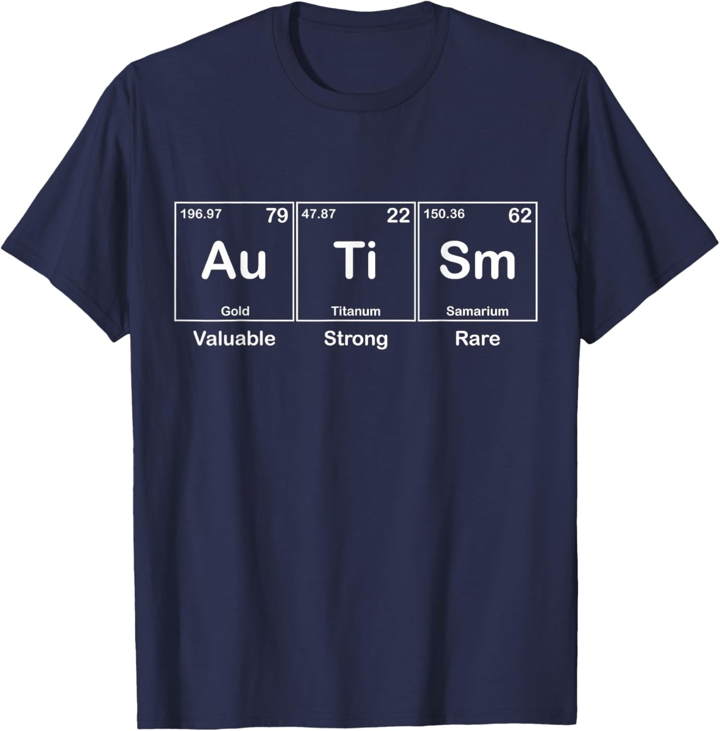 Autism Awareness Shirt Educational Elements Periodic Table T-Shirt - T-Shirt | Navy