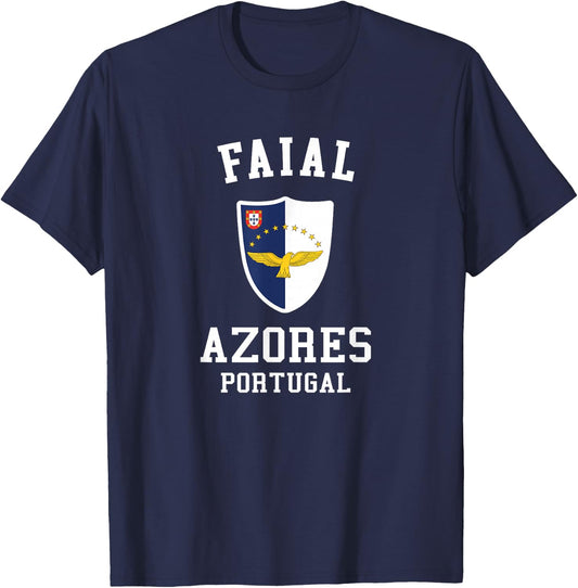 Faial Azores Flag - Faial Portugal Island Souvenir T-Shirt - T-Shirt | Navy