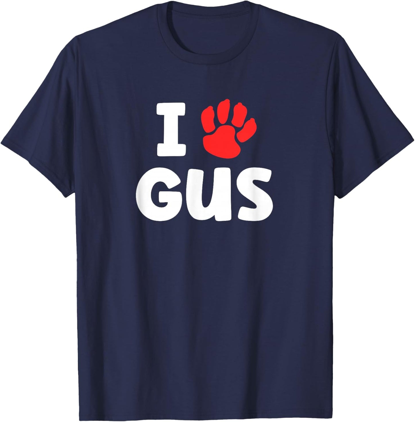 Dog Name Gus Paw Love Cute Pet Owner Puppy Named Gus T-Shirt - T-Shirt | Navy
