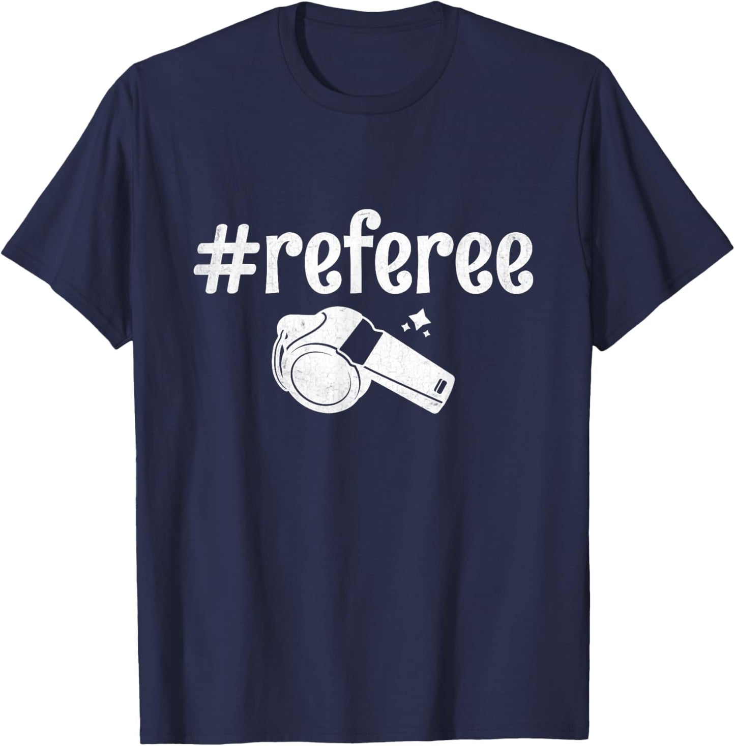 Referee Whistle Referees Game Sports T-Shirt - T-Shirt | Navy
