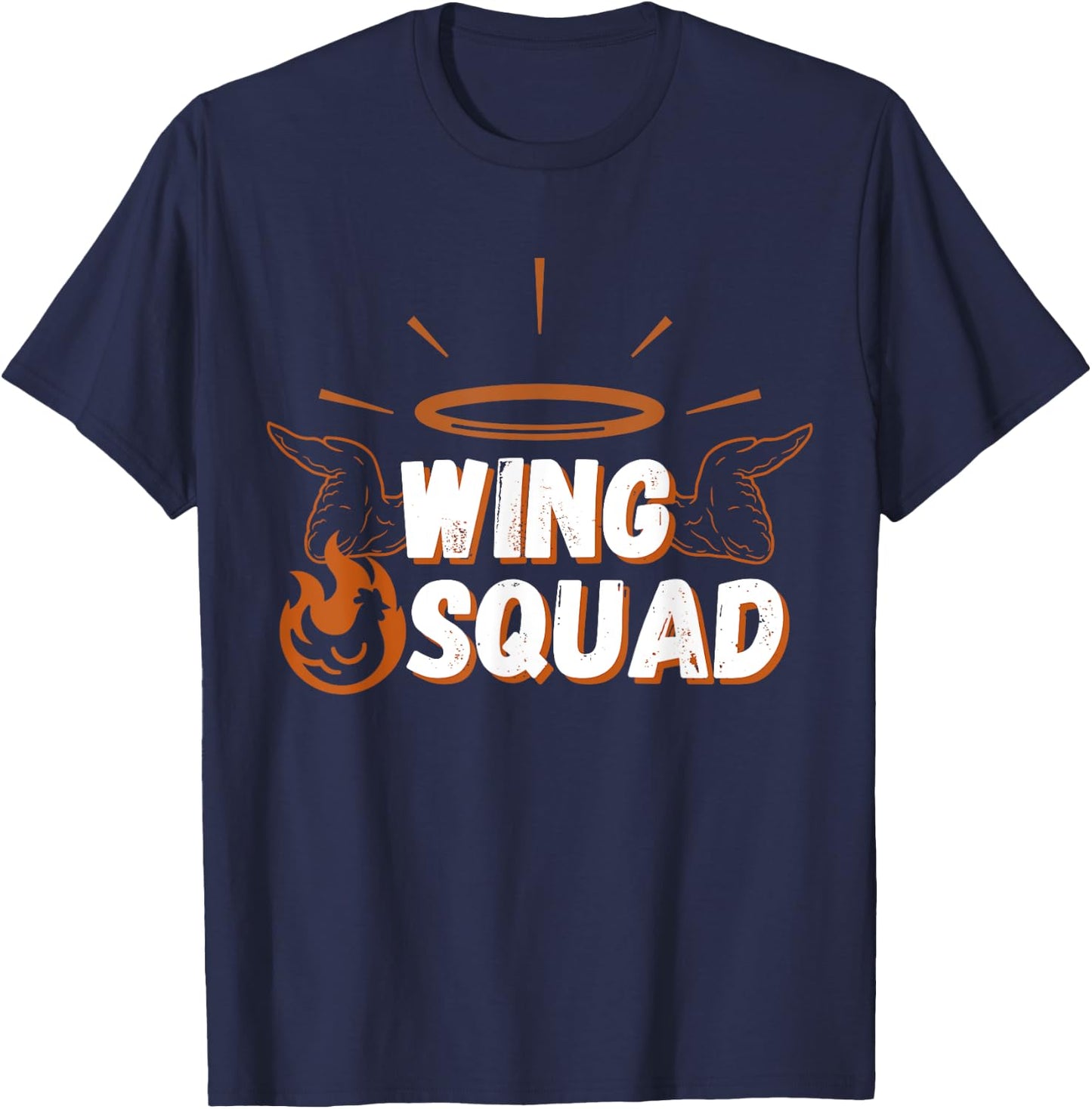 Chicken BBQ Wings Squad Family Party Wing lovers , Small, Black T-Shirt - T-Shirt | Navy