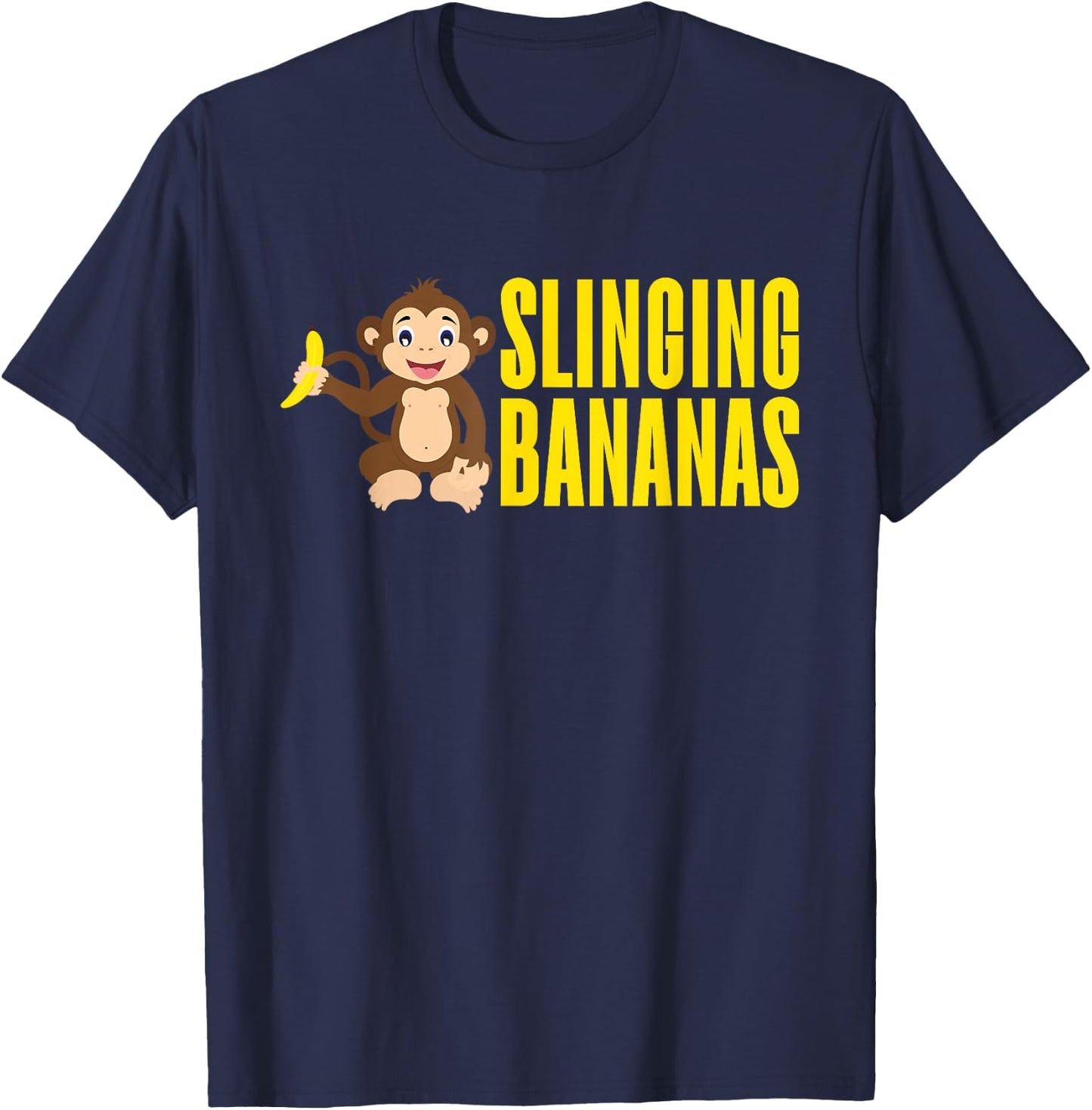 Slinging Bananas Monkey T-Shirt - T-Shirt | Navy