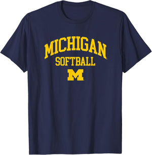 University of Michigan Wolverines U of M Softball T-Shirt - T-Shirt | Navy