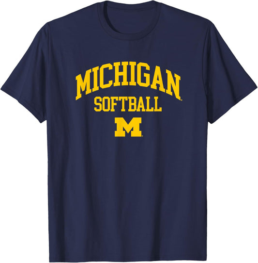 University of Michigan Wolverines U of M Softball T-Shirt - T-Shirt | Navy