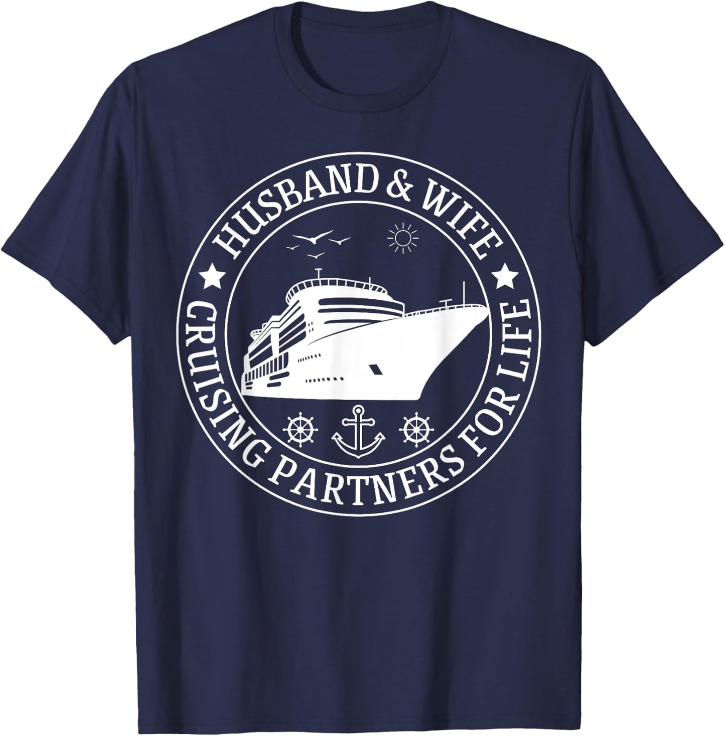 Cruising Husband And Wife Cruise Partners For Life Matching T-Shirt - T-Shirt | Navy