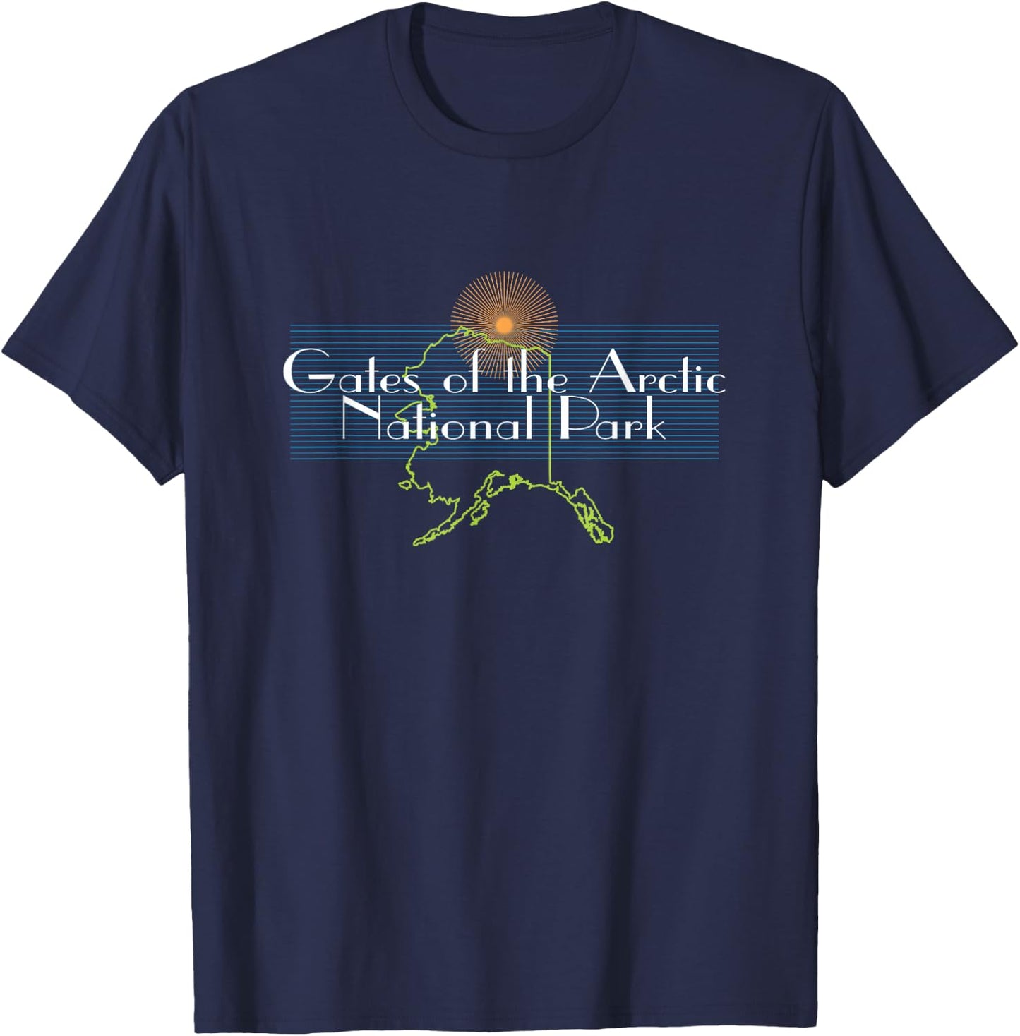 Gates of the Arctic National Park Alaska USA Travel Souvenir T-Shirt - T-Shirt | Navy