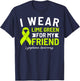 I Wear Lime Green For My Friend Lymphoma Awareness T-Shirt - T-Shirt | Navy