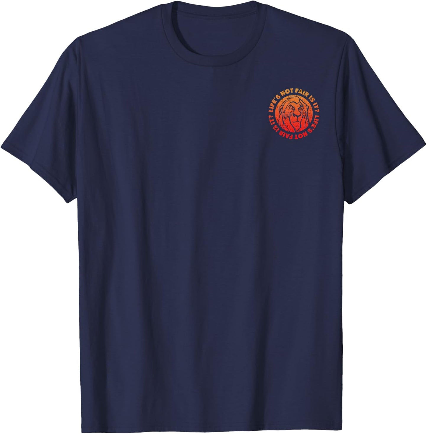 Disney Villains Scar Life's Not Fair Is It Vintage Pocket T-Shirt - T-Shirt | Navy